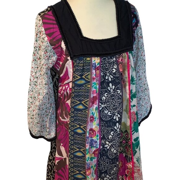 Vintage Dresses & Skirts - Vintage RADHE Boho Patchwork Festival Dress